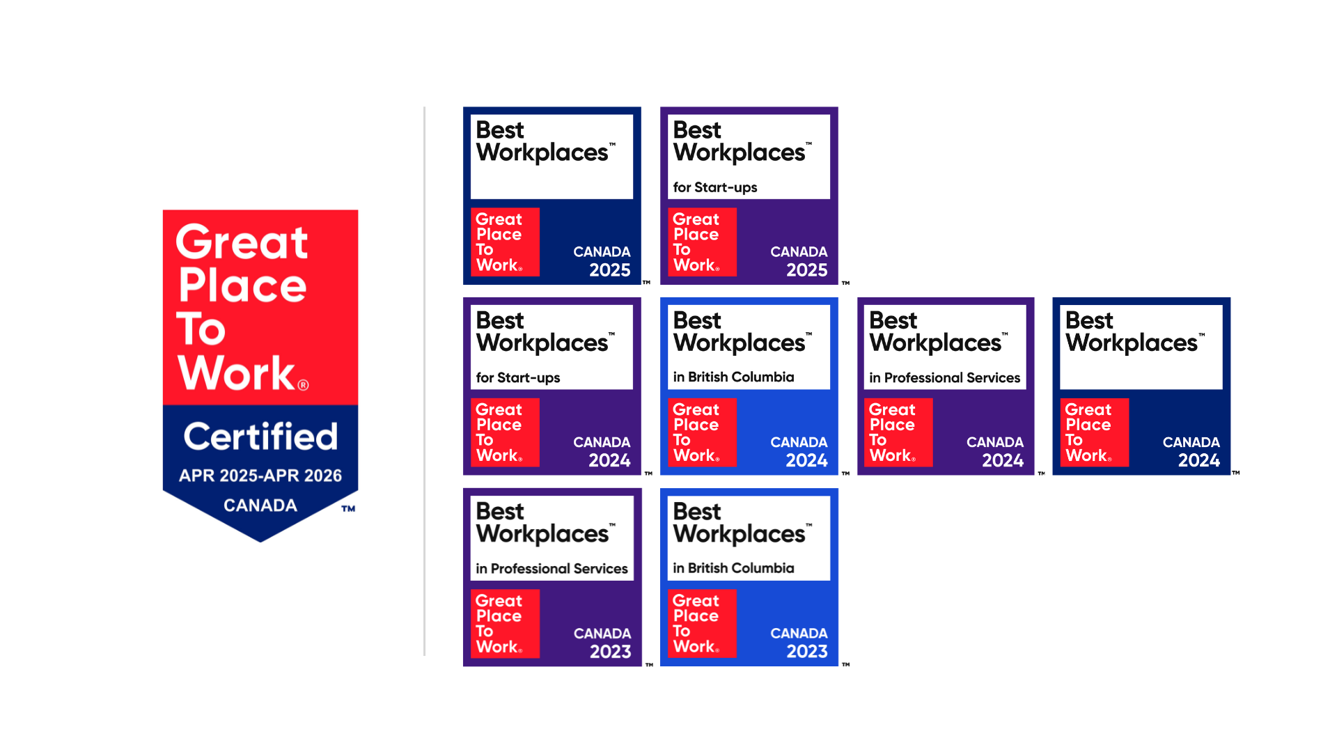 Great Place to Work - Best Workplaces logos (may 2025)