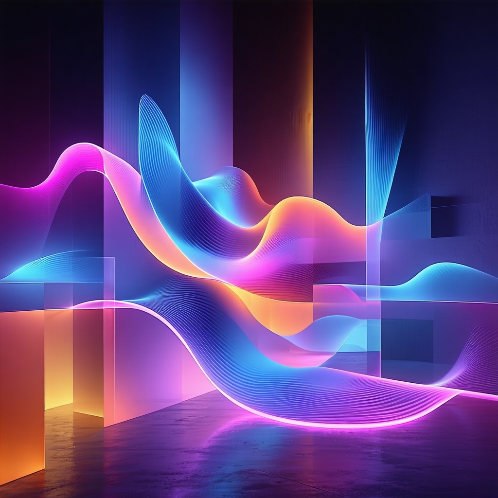 The abstract forms are defined by their elegant aerodynamic silhouettes that seamlessly blend into one another suggesting a fluidity that resonates with the idea of speed and agility The smooth flowing contours are punctuated by sharp dynamic angles-1
